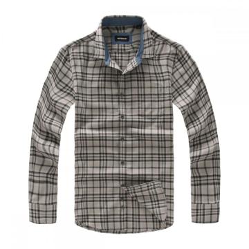 Pure Cotton Single Breasted Men's Plaid Shirt