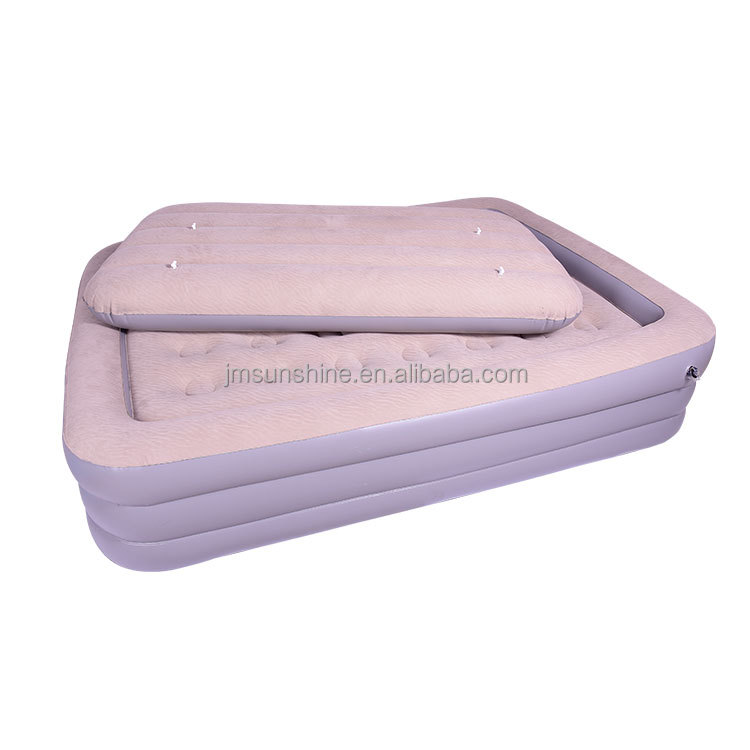 Pvc Flocking Double Height Inflatable Bed Inflatable Mattress 4