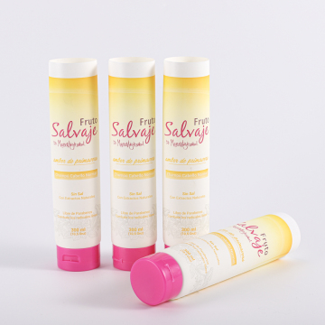 300ml empty yellow cosmetic packaging shampoo tubes