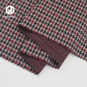 Polyester Houndstooth Jacquard Fabric With Elastane