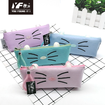 Custom Shiny Kitty style canvas Pencil Case & bag multifunctional bag