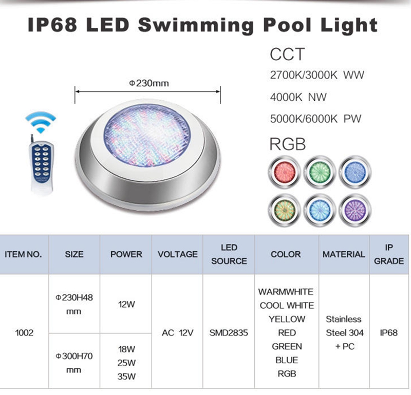 Ip68 Led Swimming Pool Light