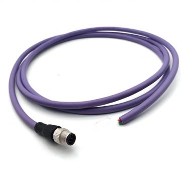 M12 connector male 5pin cable PVC purple B-code
