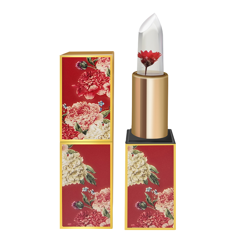 Red Pack of 6 Crystal Dry Flower Jelly Lipstick