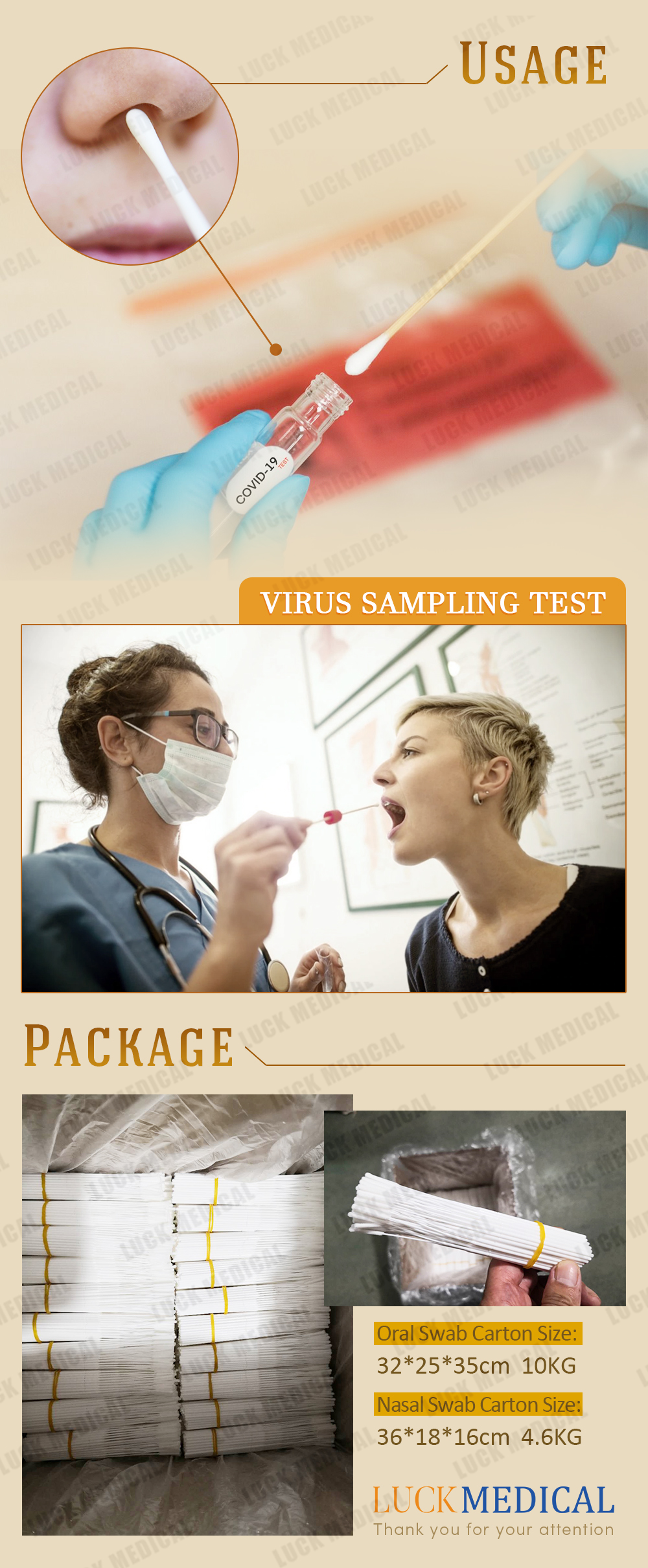 Package Oral Transport Swab Nasal Transport Swab Virus Sampling