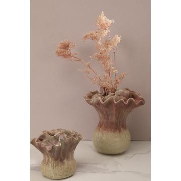Flower Ceramic Vase Pink Vase for Living Room