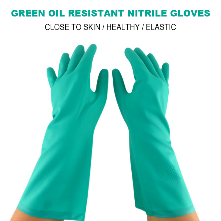 Nitrile Gloves Manufacturers Green Nitrile Gloves Industry Chemical Resistant Work Nitrile Gloves4