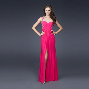 Sweetheart Wide Straps Full-length Chiffon Beading2