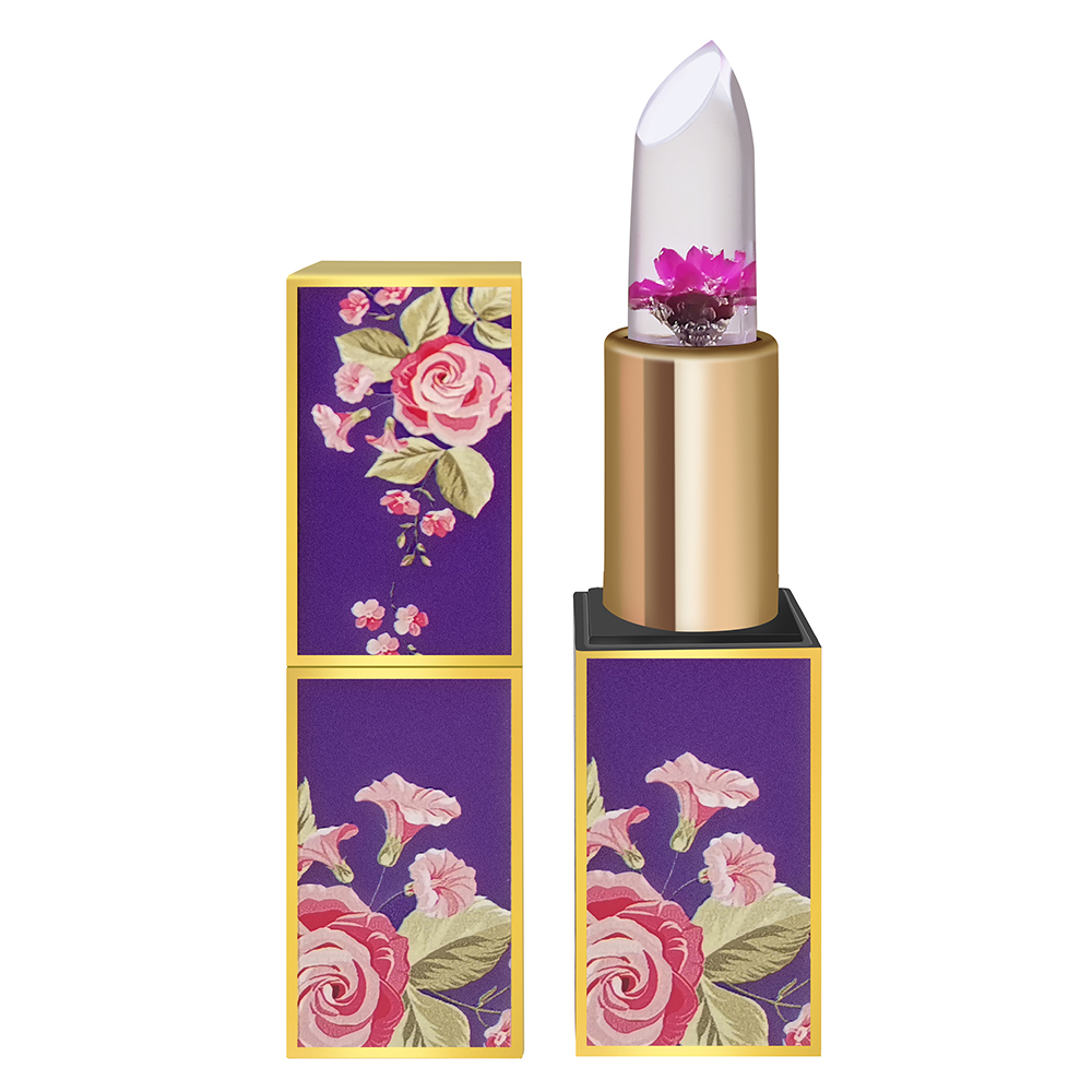 Purple Pack of 6 Crystal Dry Flower Jelly Lipstick