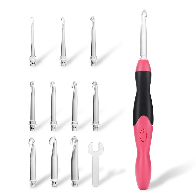 Rechargeable Light Crochet Hooks With Interchangeable Heads