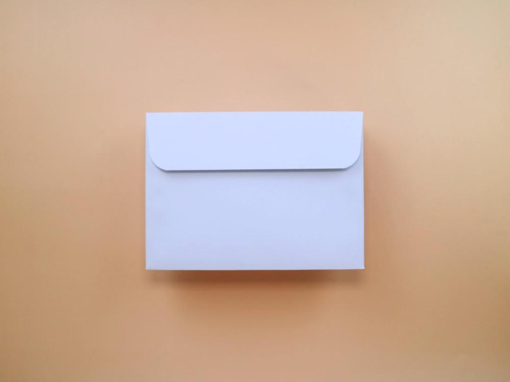 Back Face Of The A7 White Wallet Envelope
