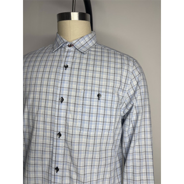 Business Men's Poplin Checkered Shirt