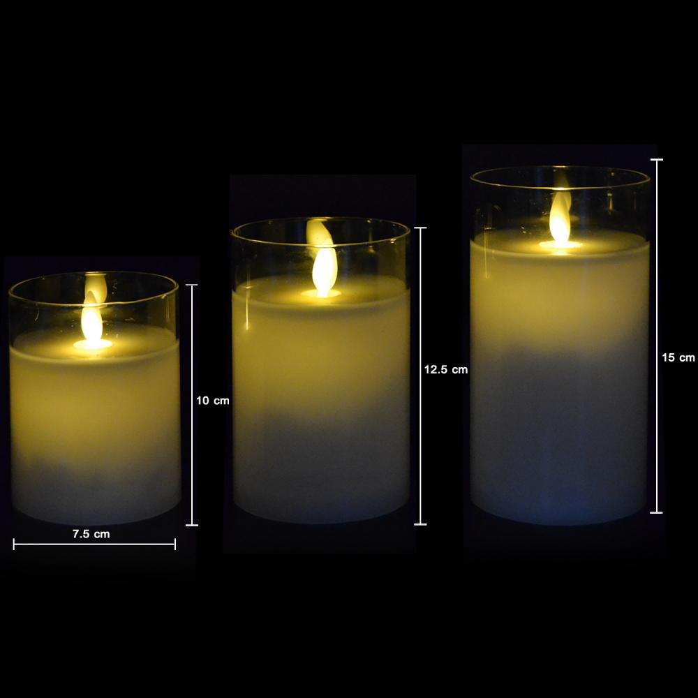 glass flameless candles