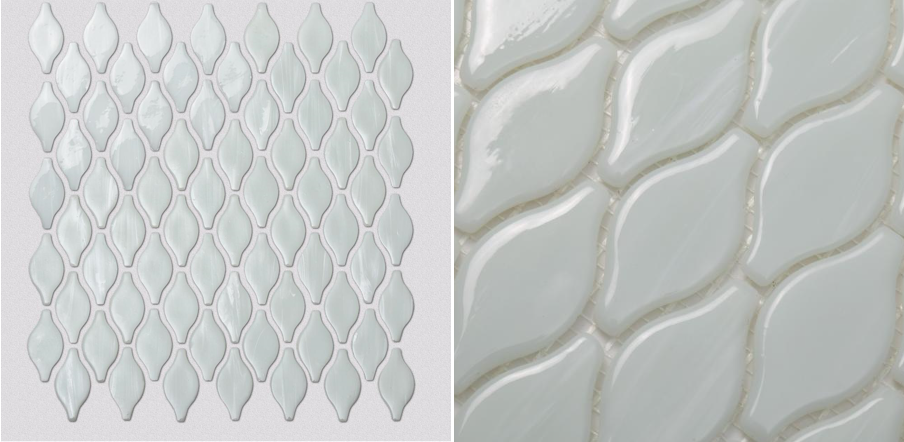 White irregular pattern glass mosaic tiles
