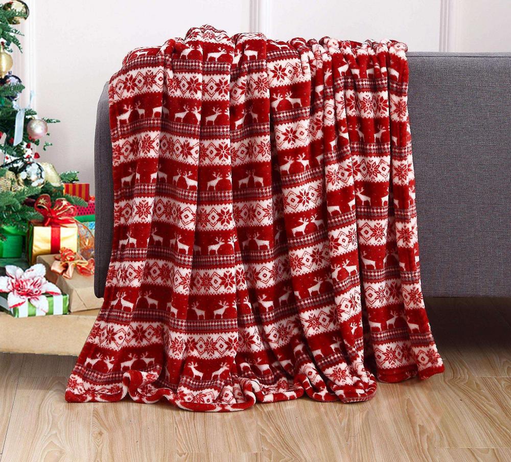 Soft Warm Christmas Fuzzy Raschel Fleece Blanket