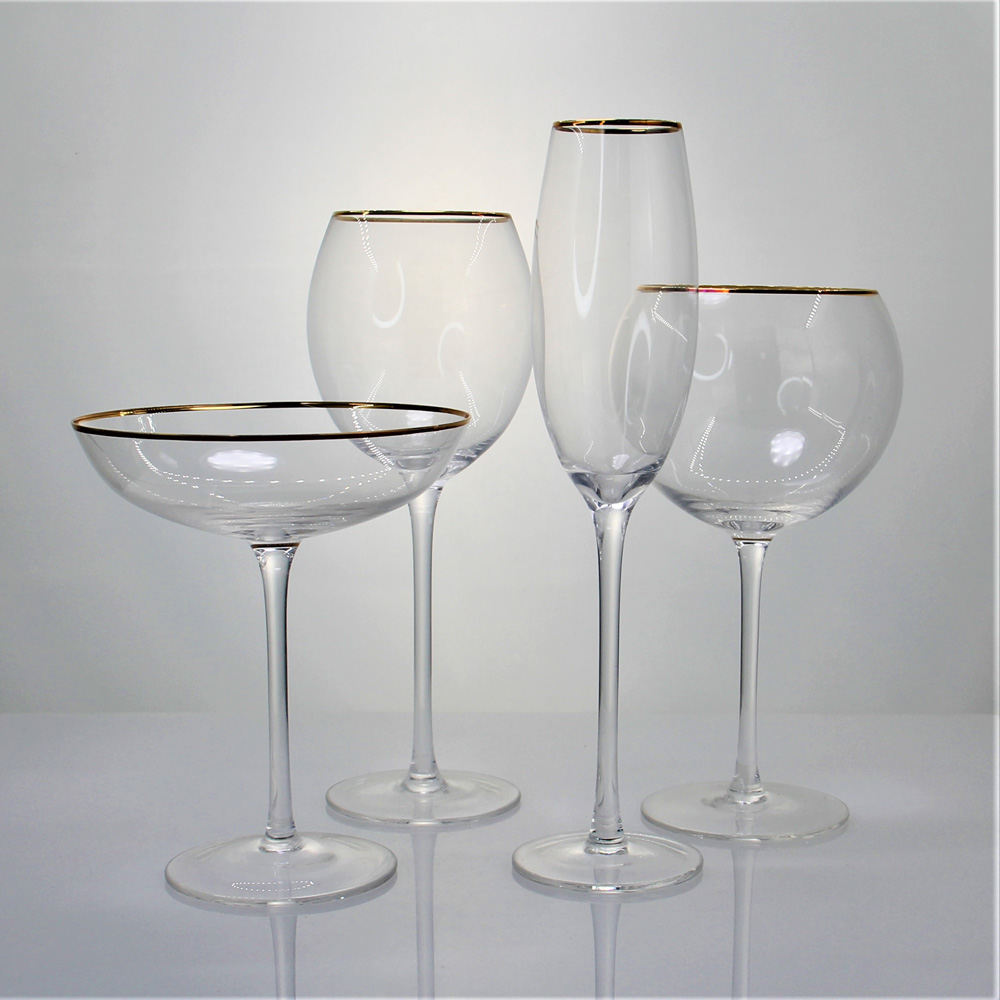 Gold Rimmed Champagne Flutes Coupe Glass