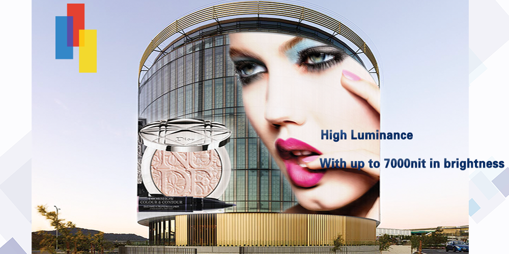 Outdoor led glass curtain display of Priva P10