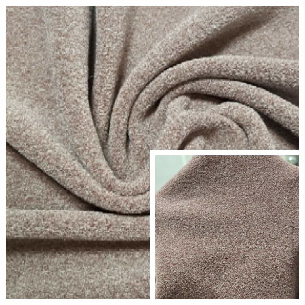 DTY and Spandex Mirco Polar Fleece with Cation One Side brush One Side Anti-Plling Fabric